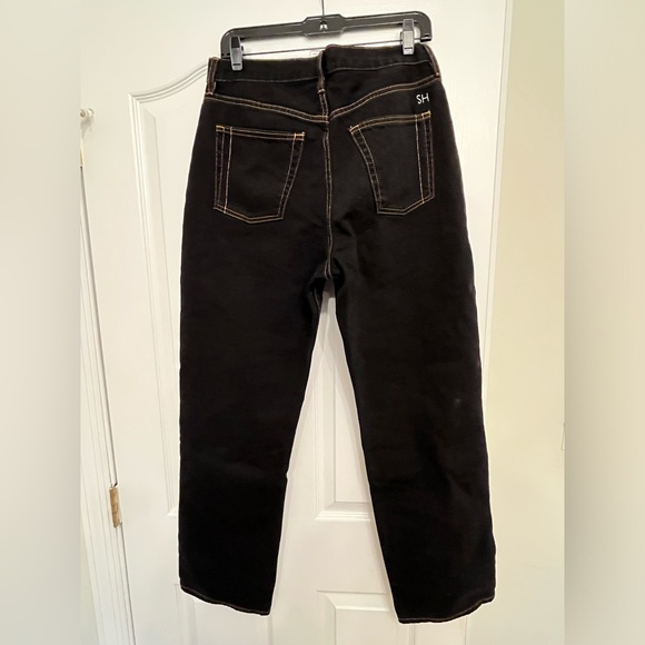 Denim - NWT **Still Here** High-Rise Straight-Leg Distressed Black Jeans